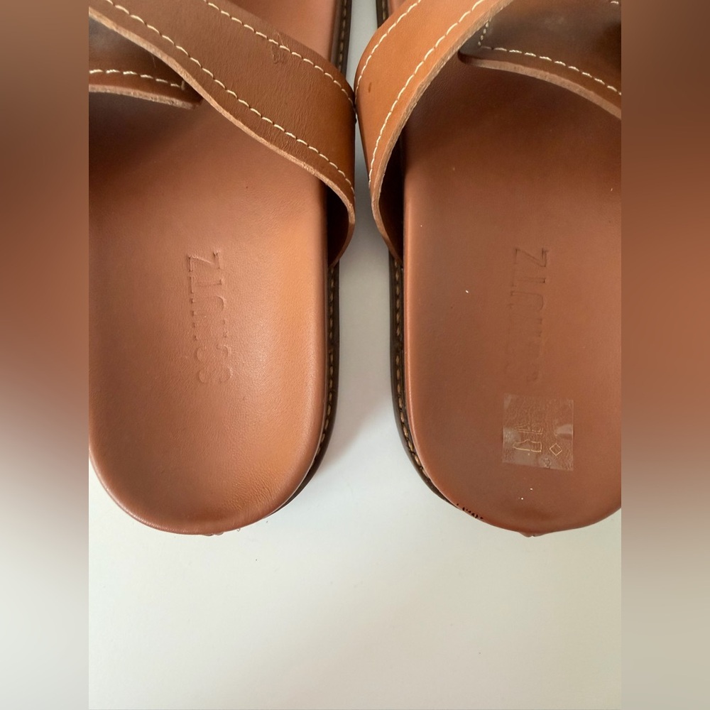 SCHUTZ Women's Enola Slides in Tan/Brown, Size 9.5 - Picture 7 of 9